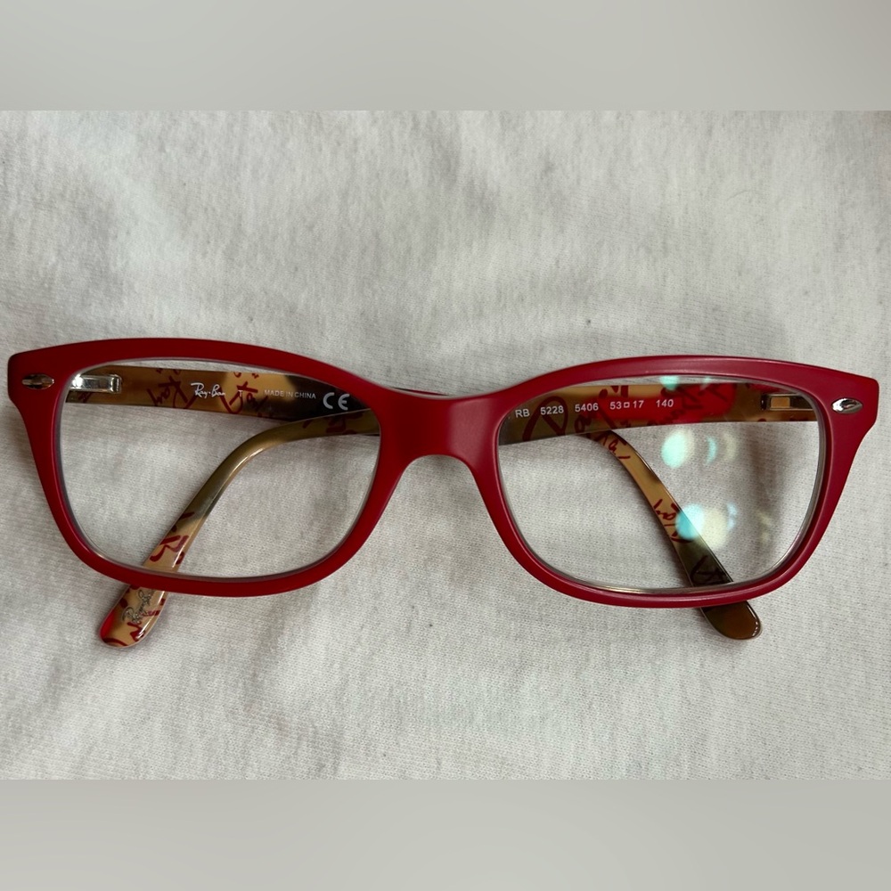 Ray-Ban RB 5228 Matte Red Optics Eyeglasses and Case